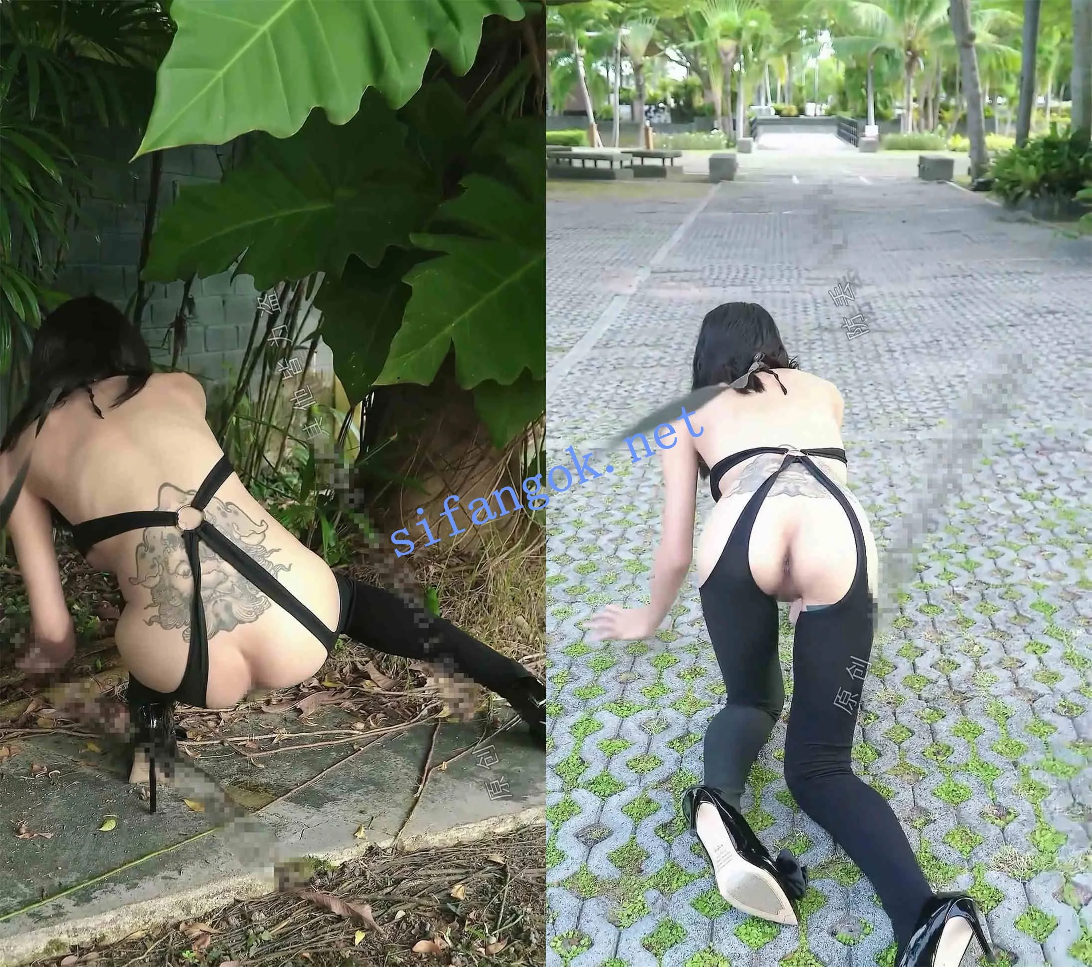 超级女神!微博网红 奶凶 八月 户外遛狗 露出 性爱 图 02