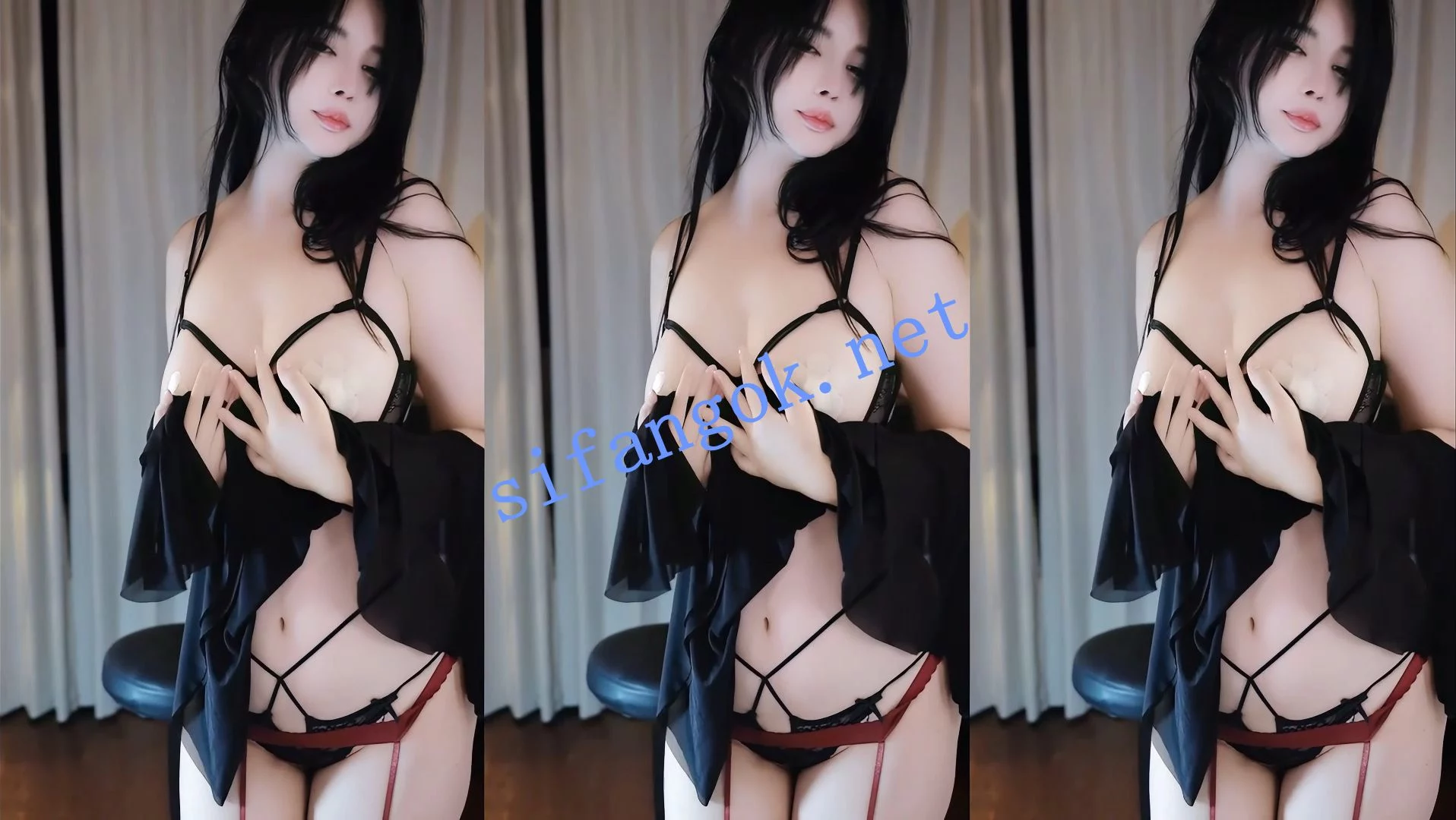 畅聊 柒希儿 丰满嫩妹 透视丁裤定制 奶大臀肥 图 01